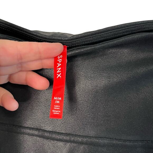 SPANX Moto faux-leather leggings Size Medium Bikercore Black - Picture 7 of 10